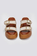 Σανδάλια flatforms με print Estil