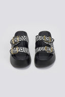 Σανδάλια flatforms με print Estil - Μαύρο - thefashionproject.gr - Estil - 23698002003