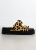 Σανδάλια flatforms με print και τοκά με στρας TFP