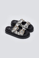 Σανδάλια flatforms με print Mariella Fabiani 2551/95