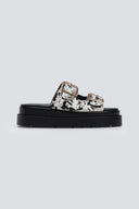Σανδάλια flatforms με print Mariella Fabiani 2551/95 - Λευκό/Μαύρο - thefashionproject.gr - Mariella Fabiani