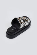 Σανδάλια flatforms με print Mariella Fabiani 2551/95 - Λευκό/Μαύρο - thefashionproject.gr - Mariella Fabiani