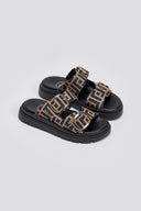Σανδάλια flatforms με print Tfp