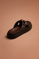 Σανδάλια flatforms με print Tfp  - Καφέ