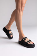 Σανδάλια flatforms με ψάθα Mariella Fabiani 2523/91