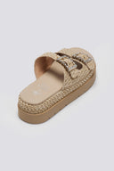 Σανδάλια flatforms με ψάθα Mariella Fabiani 2523/91