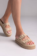 Σανδάλια flatforms με ψάθα Mariella Fabiani 2523/91