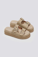 Σανδάλια flatforms με ψάθα Mariella Fabiani 2523/91