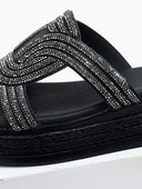 Σανδάλια flatforms με στρας Estil