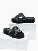 Σανδάλια flatforms με στρας Estil
