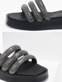 Σανδάλια flatforms με στρας tfp