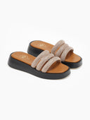 Σανδάλια flatforms με στρας tfp