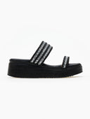 Σανδάλια flatforms με σχοινί και πέτρες Estil