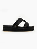 Σανδάλια flatforms με σχοινί και στρας Estil 