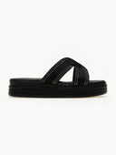 Σανδάλια flatforms με σχοινί και στρας Estil