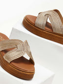 Σανδάλια flatforms με σχοινί και στρας Estil