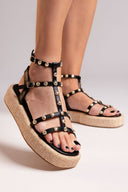 Σανδάλια flatforms με τρουκς ERYNN - Μαύρο - thefashionproject.gr - ERYNN