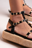 Σανδάλια flatforms με τρουκς ERYNN - Μαύρο - thefashionproject.gr - ERYNN