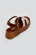 Σανδάλια flatforms με υφασμάτινη print φάσα Estil - Ταμπά - thefashionproject.gr - Estil - 23581007003