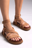 Σανδάλια flatforms nubuck δερμάτινα Iris Sandals