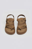Σανδάλια flatforms nubuck δερμάτινα με μπαρέτα Estil