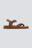 Σανδάλια flatforms nubuck δερμάτινα με μπαρέτα Estil
