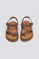 Σανδάλια flatforms nubuck δερμάτινα με μπαρέτα Estil