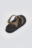 Σανδάλια flatforms nubuck δερμάτινα με μπαρέτα Estil