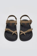 Σανδάλια flatforms nubuck δερμάτινα με μπαρέτα Estil