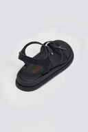 Σανδάλια flatforms nubuck δερμάτινα με μπαρέτα Estil