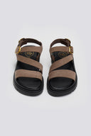Σανδάλια flatforms nubuck με μπαρέτα Tfp