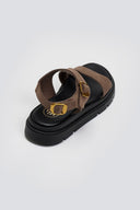 Σανδάλια flatforms nubuck με μπαρέτα Tfp