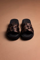Σανδάλια flatforms ponyskin Estil - Καφέ