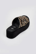 Σανδάλια flatforms ponyskin με print 2552/05