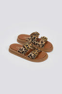 Σανδάλια flatforms ponyskin με print  Estil