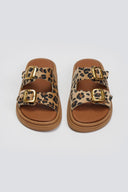 Σανδάλια flatforms ponyskin με print  Estil