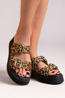 Σανδάλια flatforms ponyskin με τοκάδες Ragazza 01236