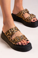 Σανδάλια flatforms ponyskin με τοκάδες Ragazza 01236