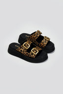 Σανδάλια flatforms ponyskin με τοκάδες Ragazza 01236 - Leopard - thefashionproject.gr - RAGAZZA