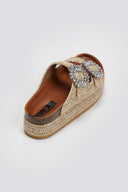 Σανδάλια flatforms ψάθινα με πέτρες Take Me