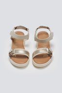 Σανδάλια flatforms σε συνδυασμό υλικών MARIAMARE