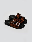 Σανδάλια flatforms suede με print και στρας ERYNN