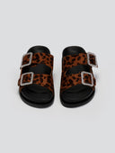 Σανδάλια flatforms suede με print και στρας ERYNN