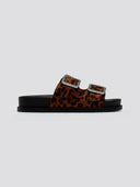 Σανδάλια flatforms suede με print και στρας ERYNN