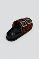 Σανδάλια flatforms suede με print και στρας ERYNN