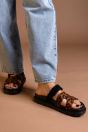 Σανδάλια flatforms suede με velcro ERYNN