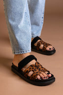 Σανδάλια flatforms suede με velcro ERYNN