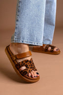 Σανδάλια flatforms suede με velcro ERYNN - Leopard - thefashionproject.gr - ERYNN
