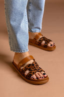 Σανδάλια flatforms suede με velcro ERYNN - Leopard - thefashionproject.gr - ERYNN