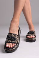 Σανδάλια flatforms υφασμάτινα με  print Mariella Fabiani 2521/91